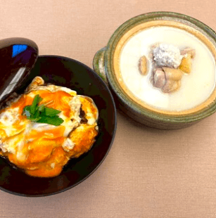 炭火薫る 玄海の親子丼＋水たき大鍋